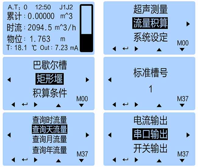 水庫(kù)超聲波流量計(jì)顯示說(shuō)明圖