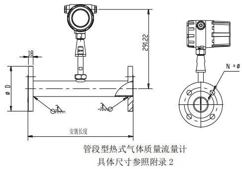 氮?dú)饬髁坑?jì)管道式結(jié)構(gòu)圖